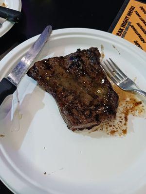 Steak was small, but tasty!