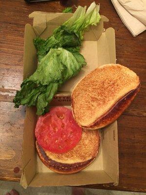 Here is my chicken sandwich I ordered where they forgot the chicken.