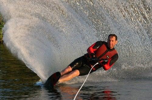 Andy from Canada training in the slalom course.