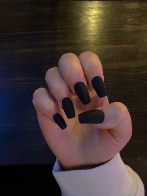 Black matte coffin acrylics