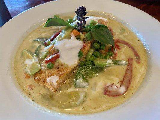 Salmon Avocado  Green Curry