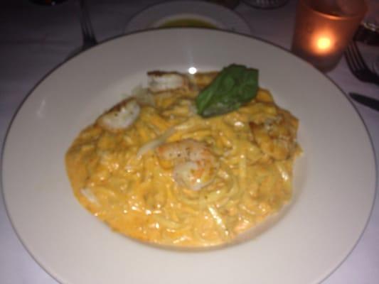 Lump crab pasta with tiger shrimp