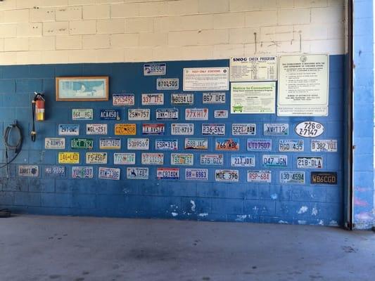 Cool license plate wall.