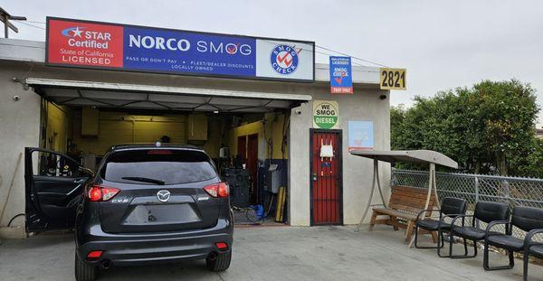 Smog checked and ready to roll.. 2nd vehicle I've brought here and always in and out lickety split. Thank you Norco Smog