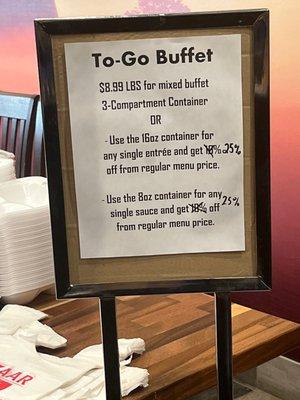 To-go buffet option