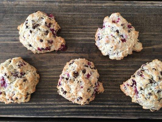 Raspberry Chocolate Chip Scones