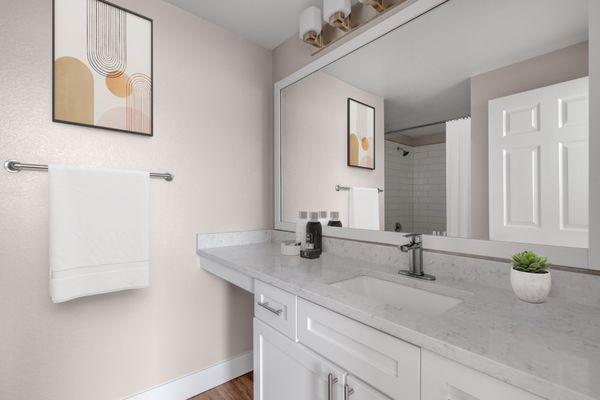 Oversized bathroom vanity at The Links at Plum Creek in Castle Rock, CO