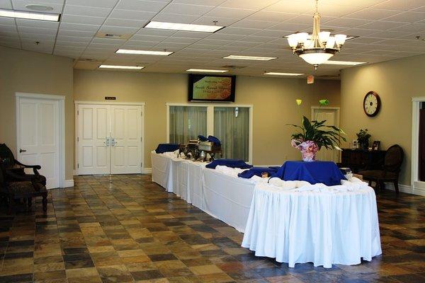 Celebrations can included catered receptions.