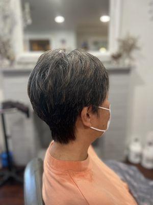 Short haircut done by Nana