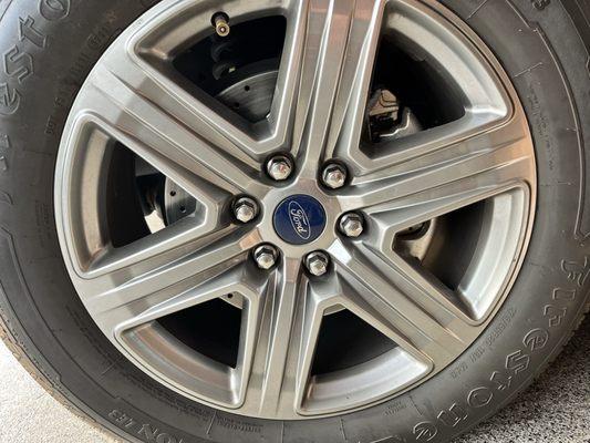 New brake pads and rotors.  All the rust was removed from the calipers as well.