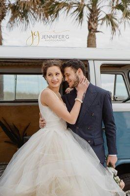 Bride and Groom at the Island in Fort Walton Beach, FL.