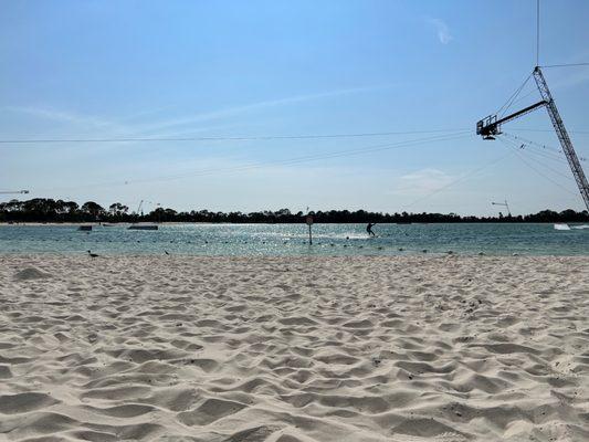 Wakeboarding and beach