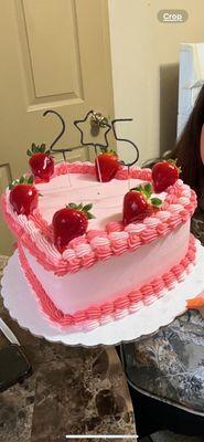 Pink Tres Leches Heart Shape Cake