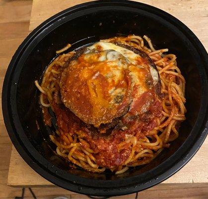 Eggplant Parmesan & Spaghetti