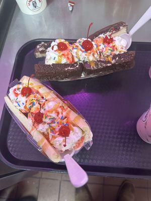 Banana split and Gansito split