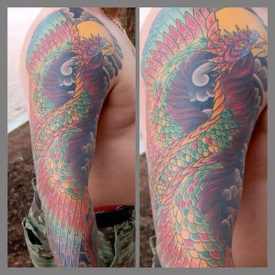 Japanese Phoenix sleeve by Eddie Molina, HOF