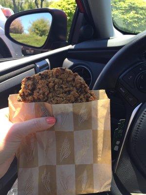 Giant oatmeal raisin cookie