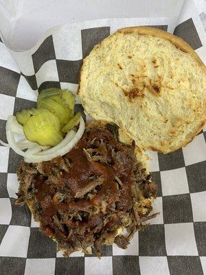 Chopped brisket sandwich