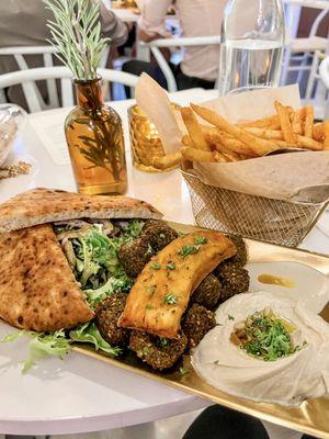 Falafel plate and fries