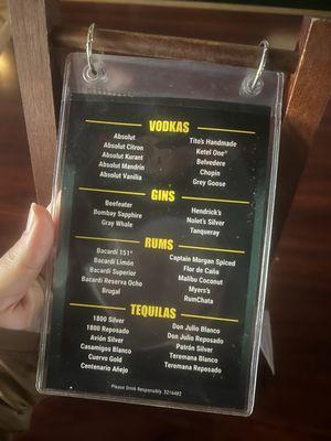 liquor list