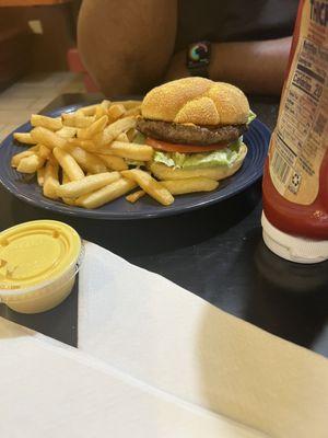 Cheeseburger and fries