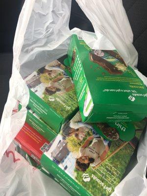 Lots of Girl Scout cookies! It's that time of the year.