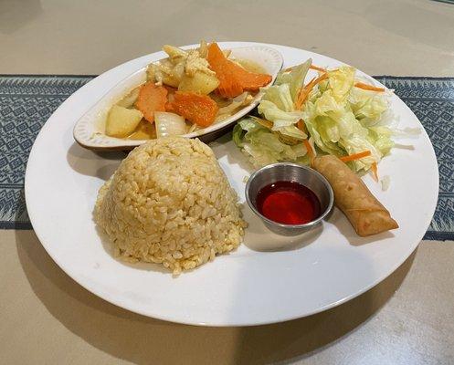 L9. Yellow Curry with Chicken Lunch