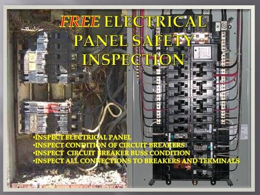 Our free electrical panel inspections help identify code violations and potential hazards that create an unsafe enviornment.