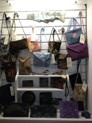 Hand crafted purses at the fantastic black whale gallery