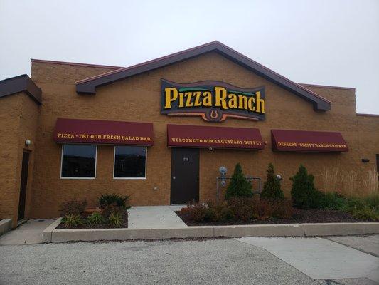 Pizza Ranch in Watertown, Wi. - Entrance, as well as parking is in the back of the building.