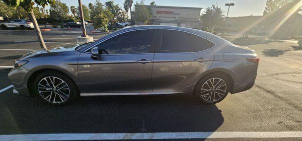 Tint applied to 2025 Camry