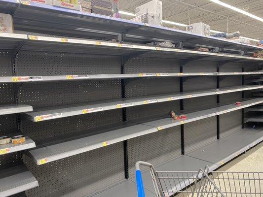 Wet cat food aisle. Completely bare shelves! Same with cat litter...Go somewhere else. This  store sucks