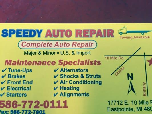 SPEEDY AUTO REPAIR