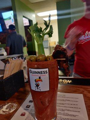 Signature Bloody Mary with Chicken Wing