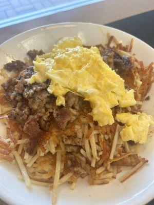 Sausage Egg & Cheese Hashbrown Bowl