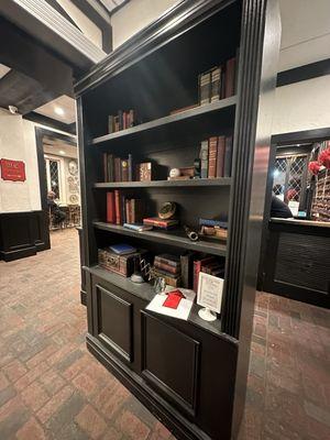 Secret bookcase entrance