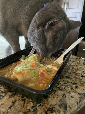 Steak Burrito Smothered Deluxe - gave it to the cat