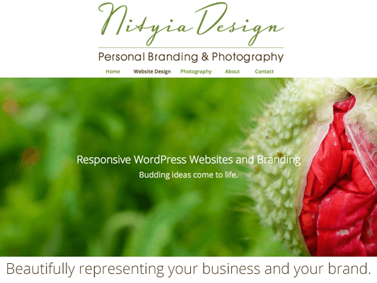 Responsive website design - branded photography for online, social media elements for a cohesive online design presence.