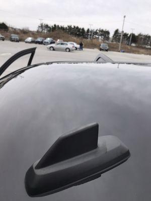 Large dent on roof of Chevy Silverado. After