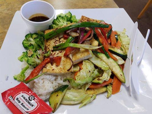 Tofu Bowl, $7.50 prior to tax (Please note price increased by $1 today)