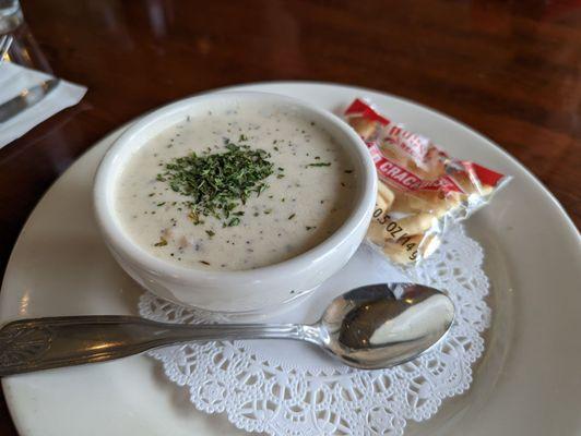 Cup of clam chowder