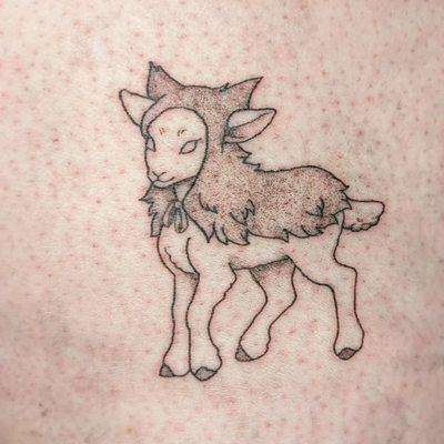 Sheep in wolf's clothing tattooed by Vivian.