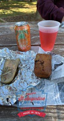 Rosemary pickle, pineapple soda, watermelon water and banana bomb