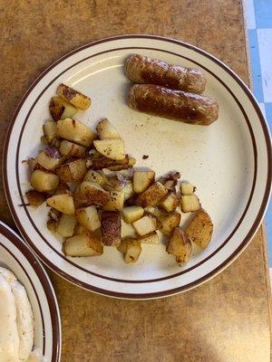 Side of Yukon Gold Potatoes and Link Sausage