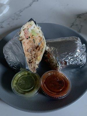 Supreme burrito with carnitas