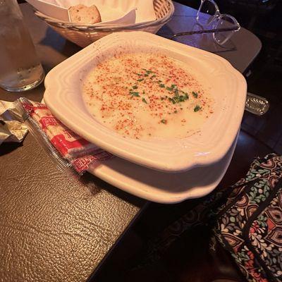 Clam chowder soup.  Awesome!