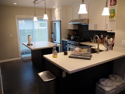 Custom White and Black Shaker Cabinets