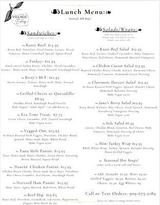 Lunch Menu (served all day)