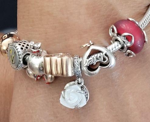 I bought the red Murano matte charm and the bracelet today. The other charms are either previous purchases or gifts.