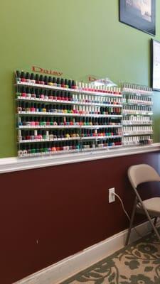 Nice selection of nail polish.